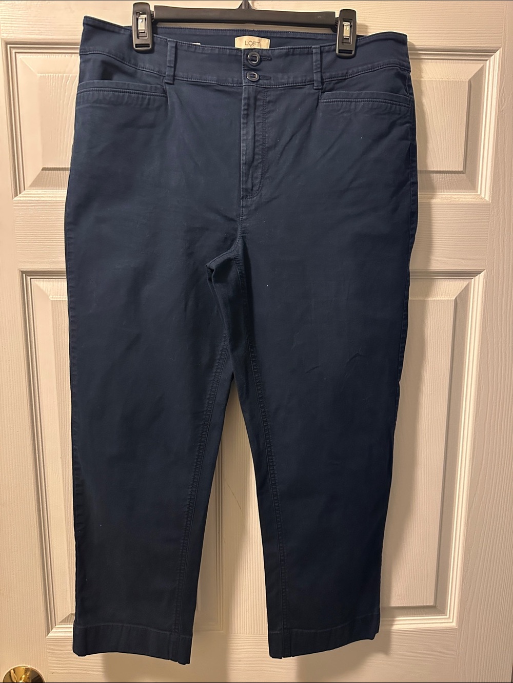 Women’s LOFT Navy Straight Crop Blue Chinos - Size 12